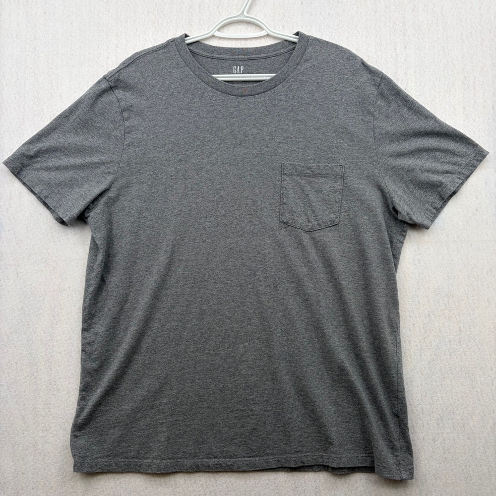Gap Mens XL Pocket T-Shirt Short Sleeve Crewneck Heather Gray Casual Tee 0034